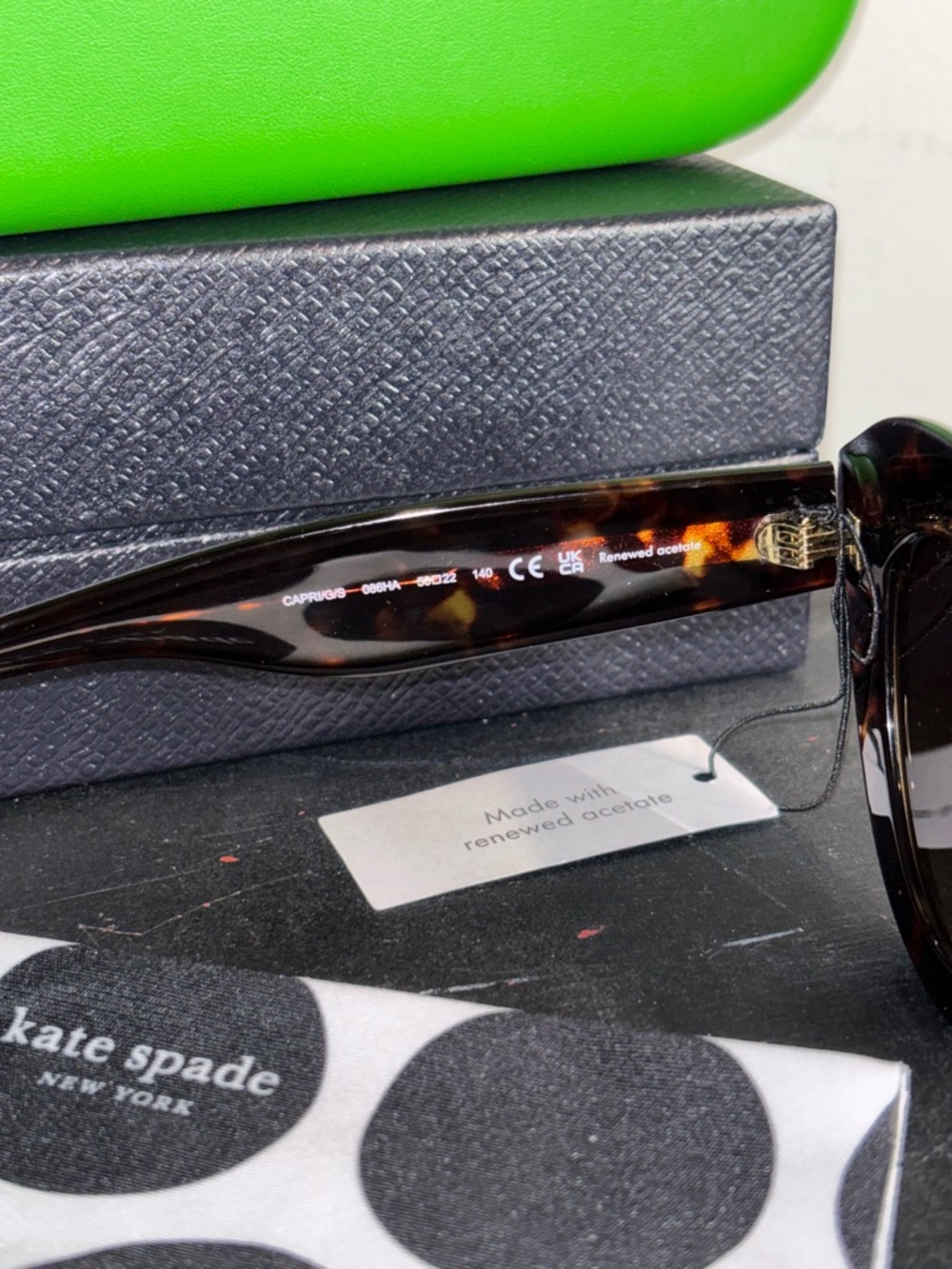 Kate Spade Capri Dark Havana 50mm Gradient Cateye Sunglasses with Case NIB - Picture 4 of 5